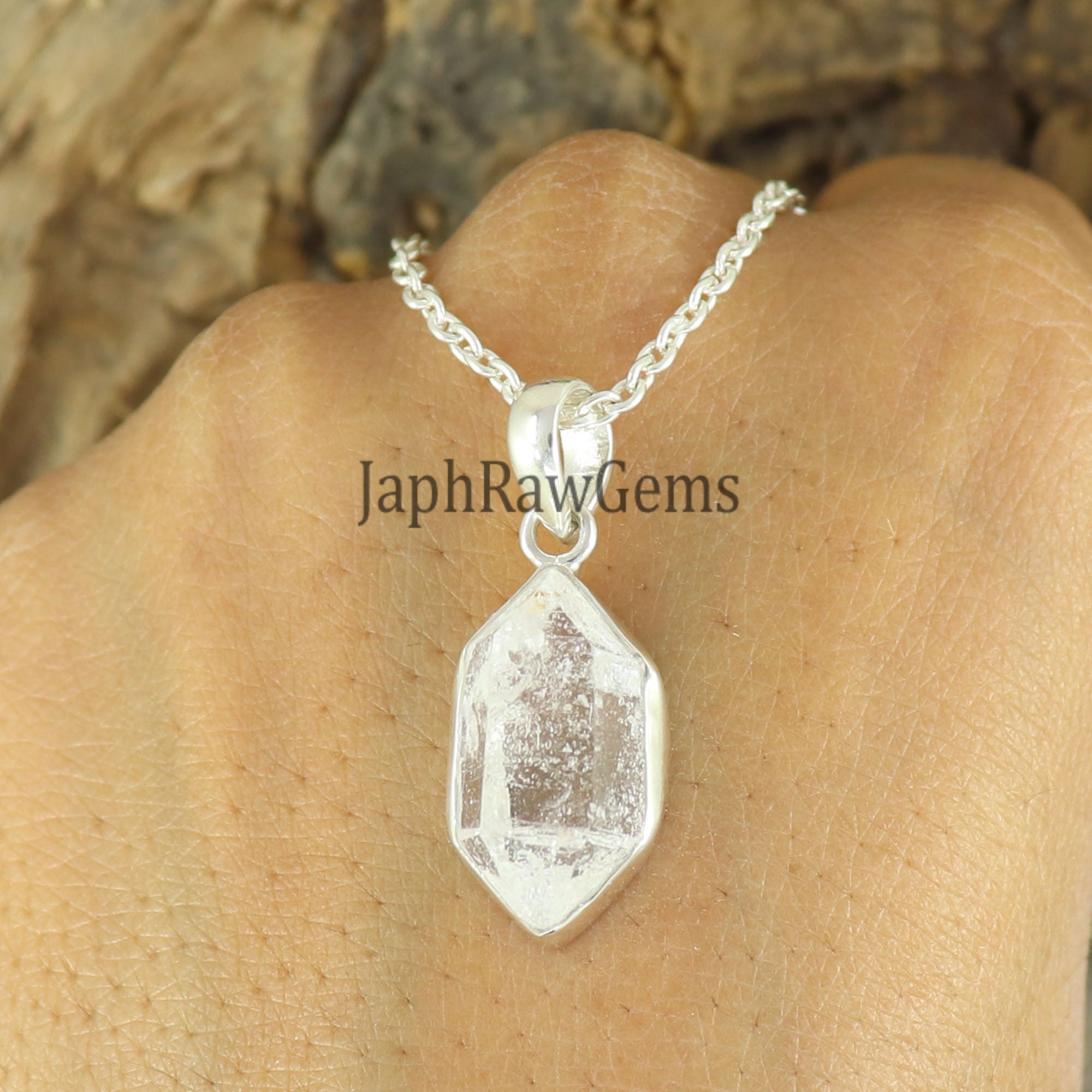 Raw Herkimer Diamond Pendant