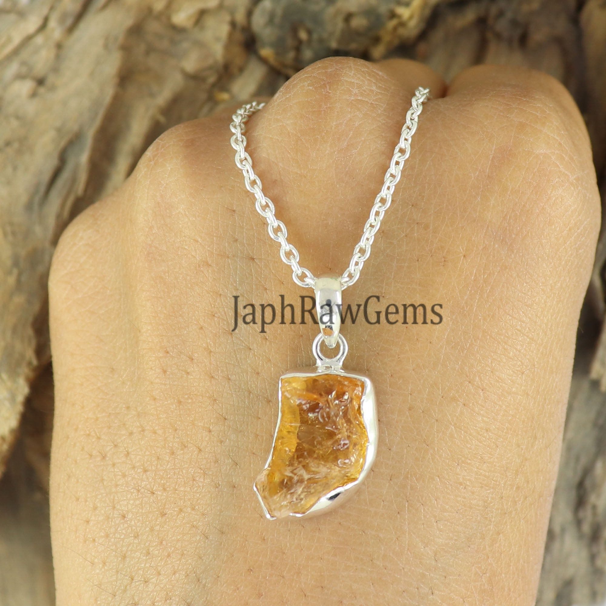 Raw Citrine Pendant