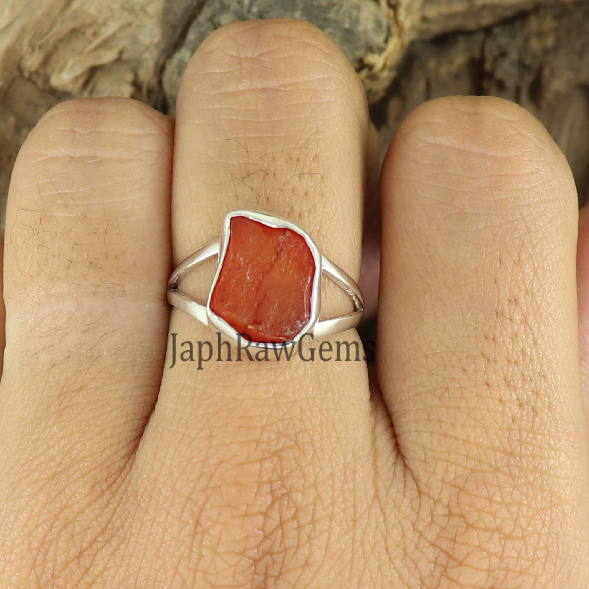 Raw Carnelian Ring