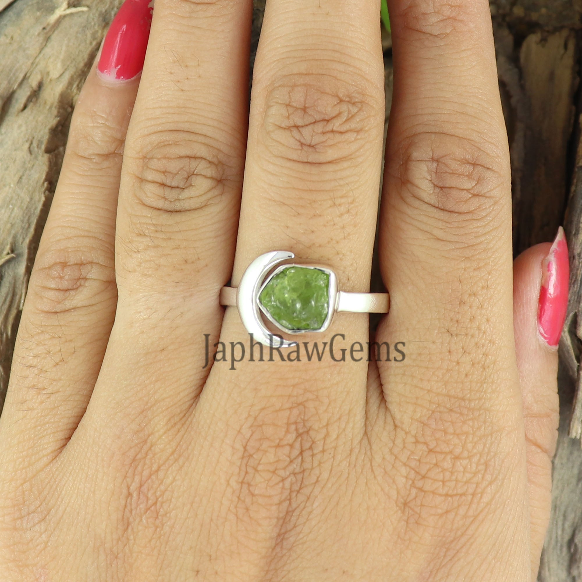 Raw Peridot Ring