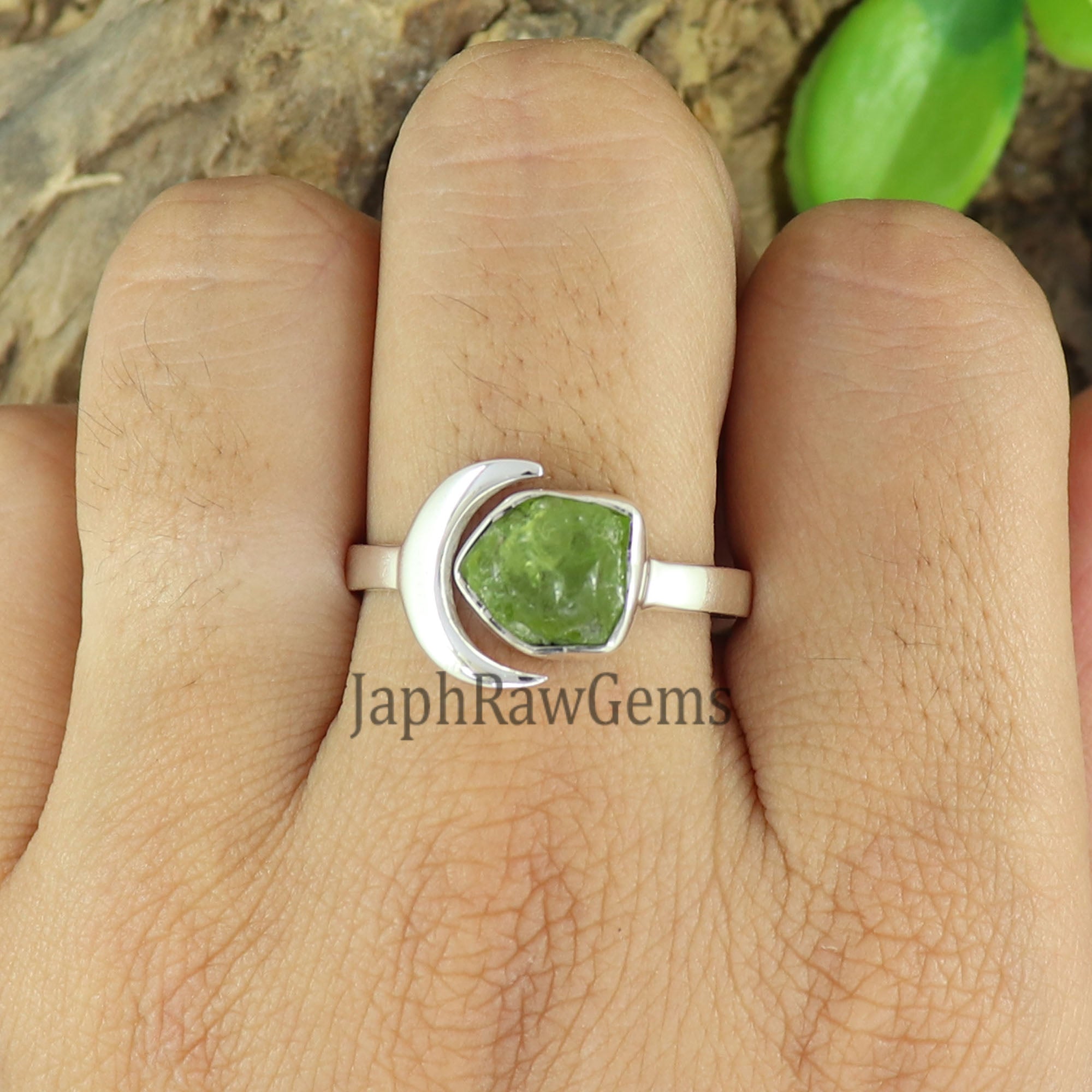 Raw Peridot Ring