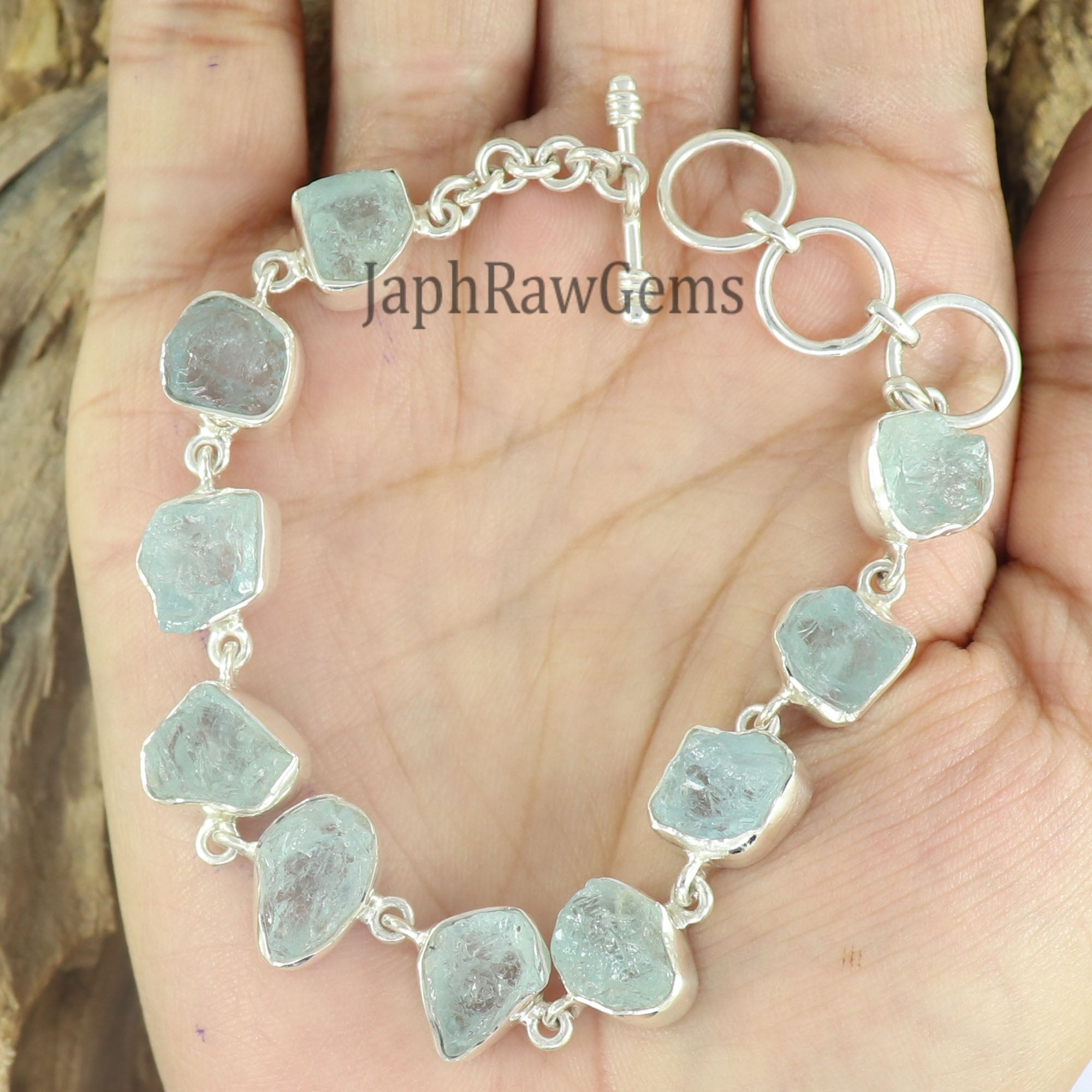 Raw Aquamarine Bracelet