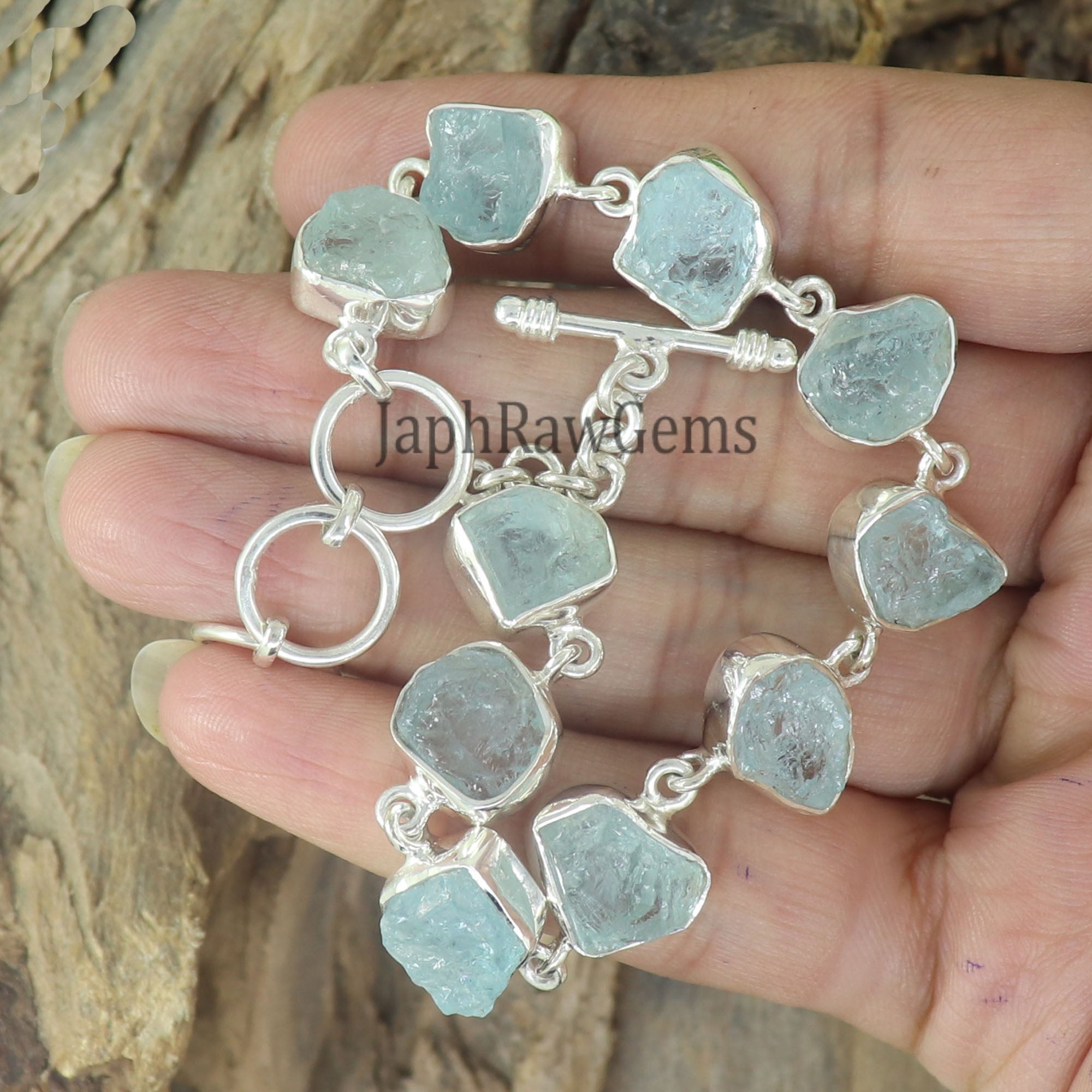 Raw Aquamarine Bracelet