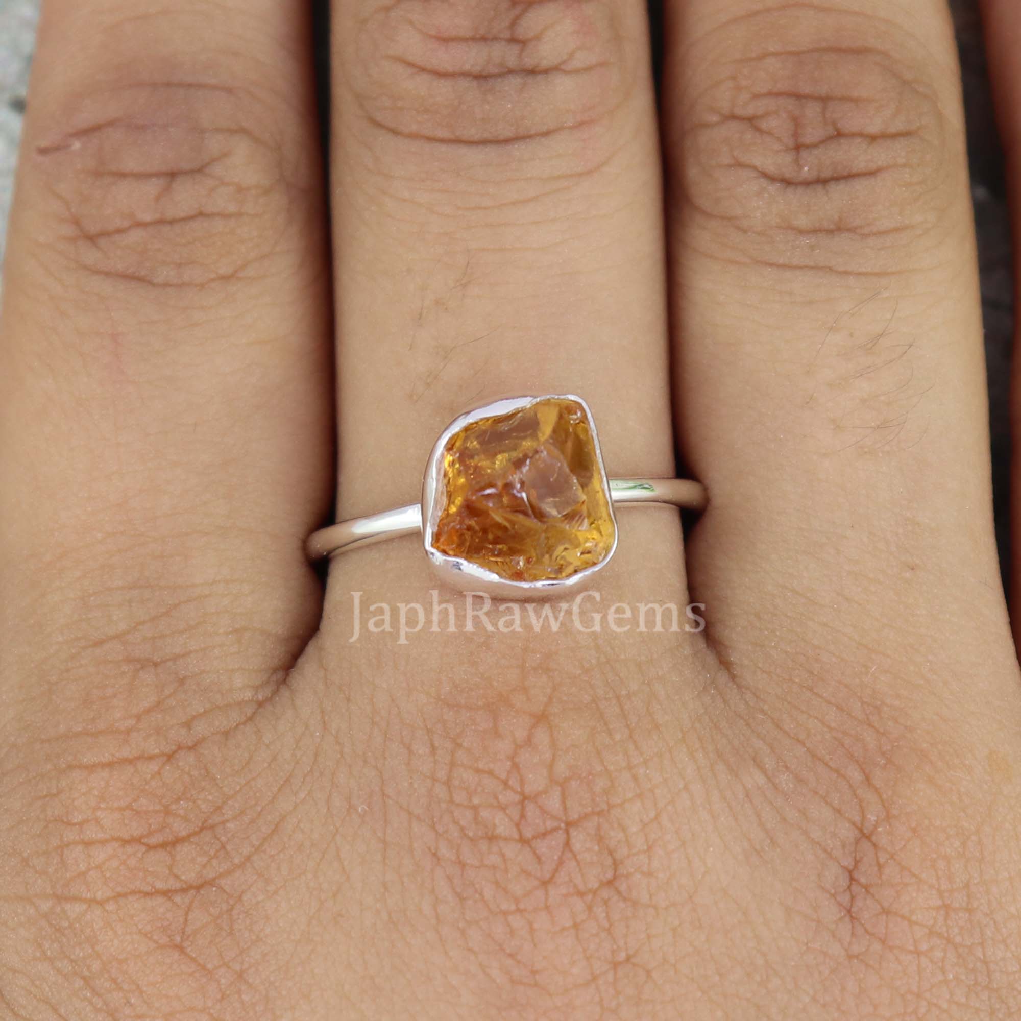 Raw Citrine Ring