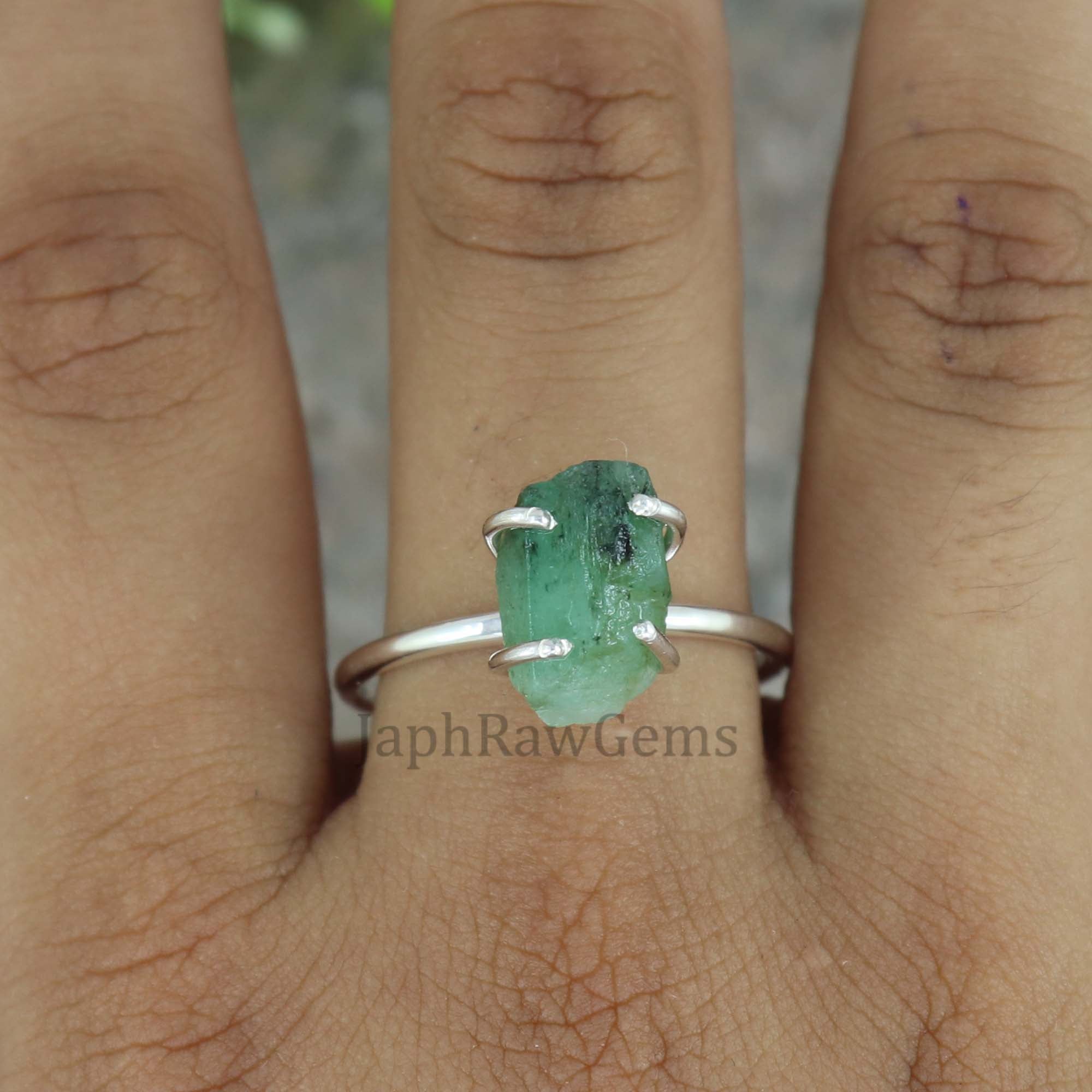 Raw Emerald Ring