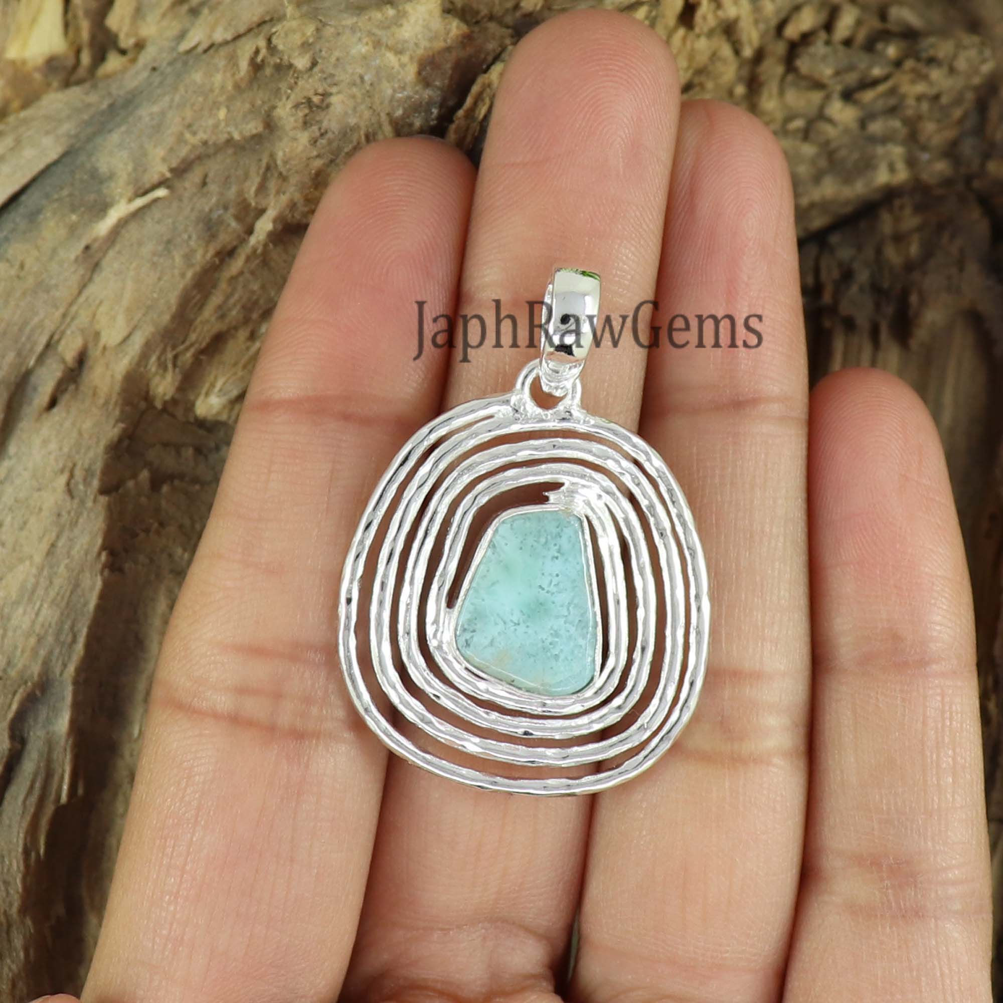 Raw Larimar Pendant