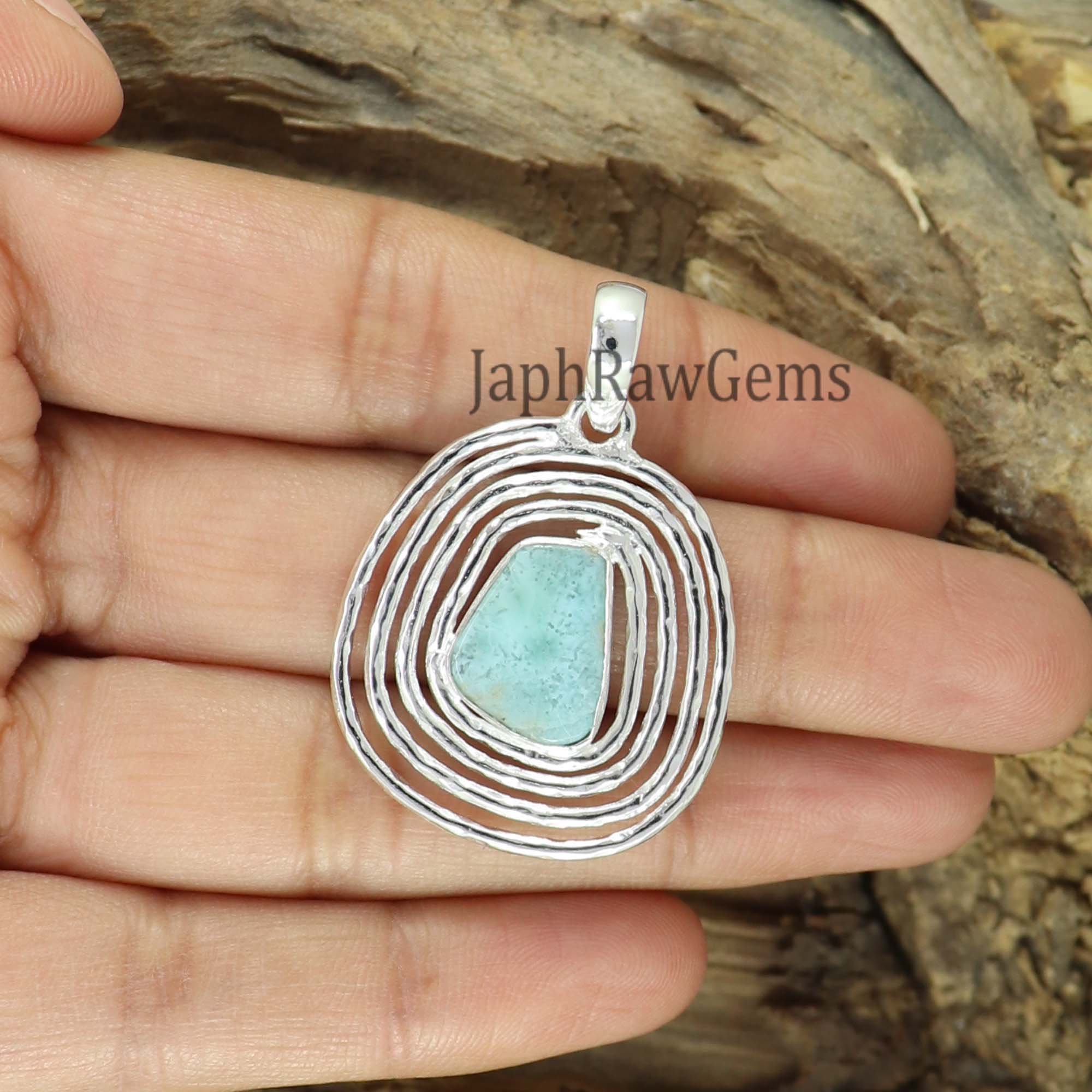 Raw Larimar Pendant