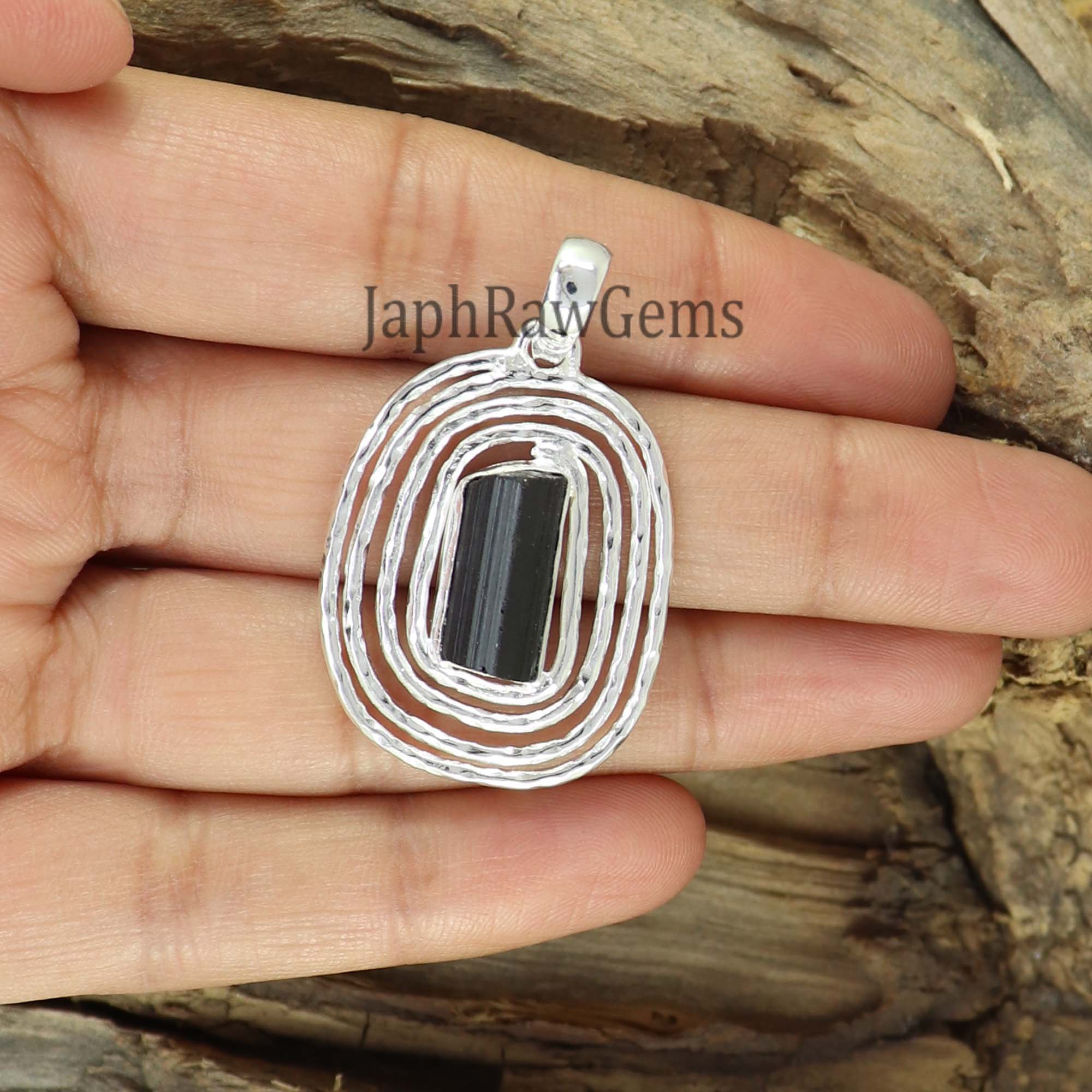 Raw Black Tourmaline Pendant