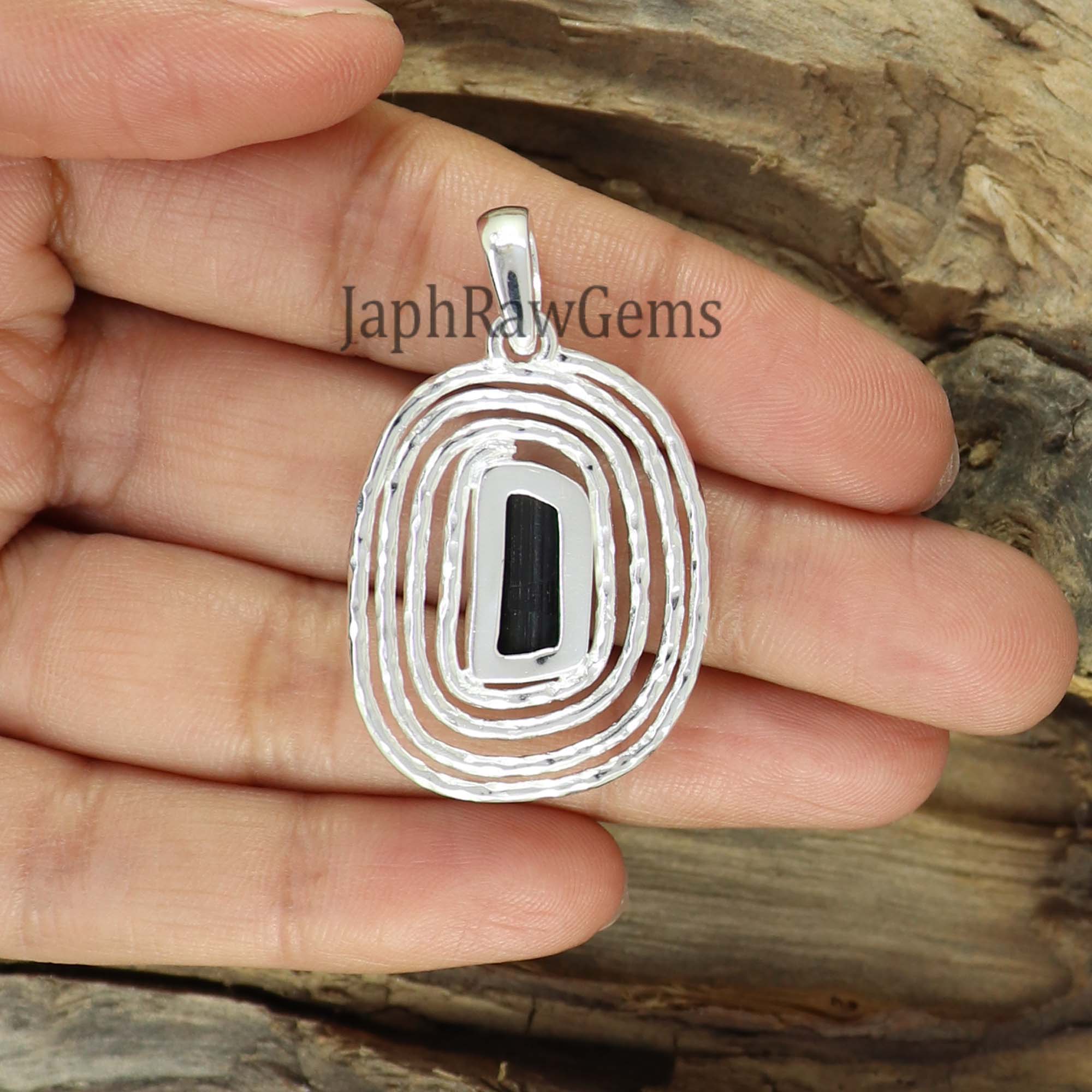 Raw Black Tourmaline Pendant