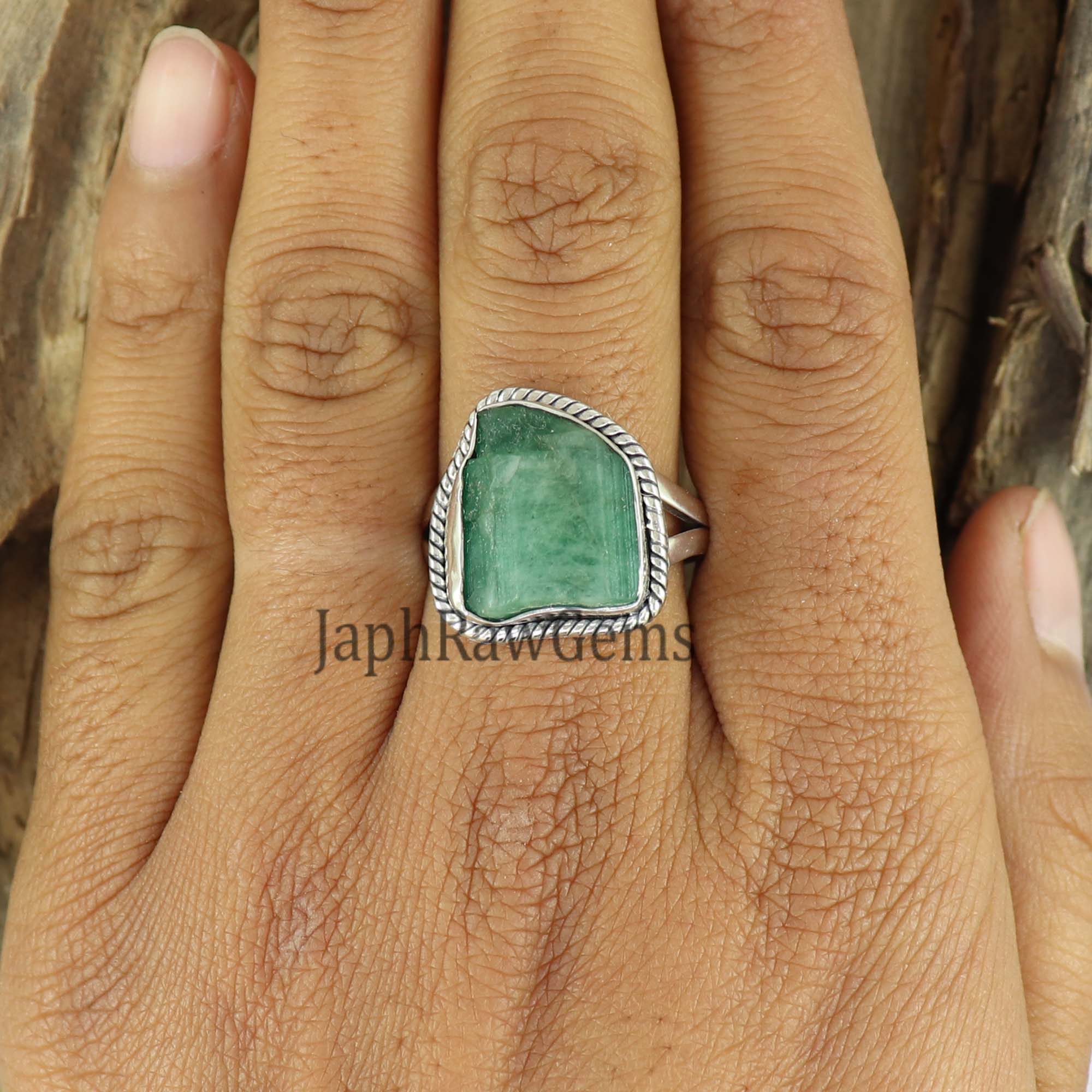 Raw Emerald ring