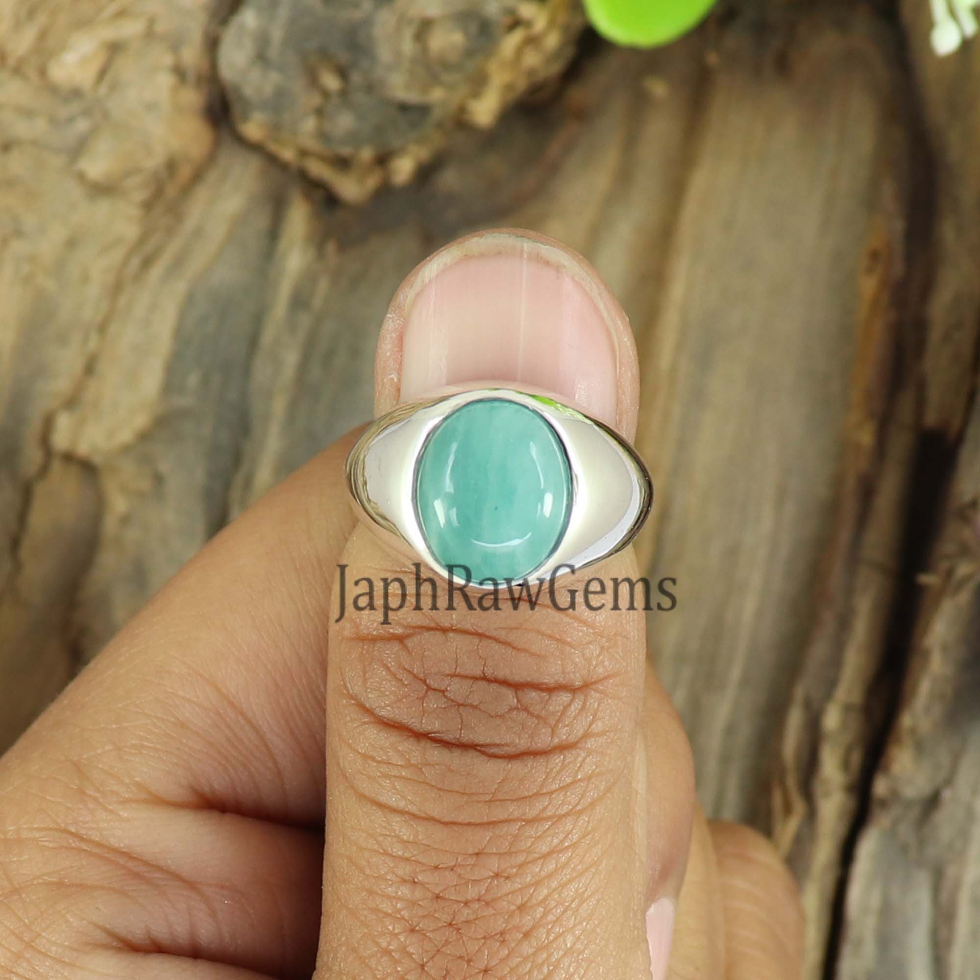 Natural amazonite Ring