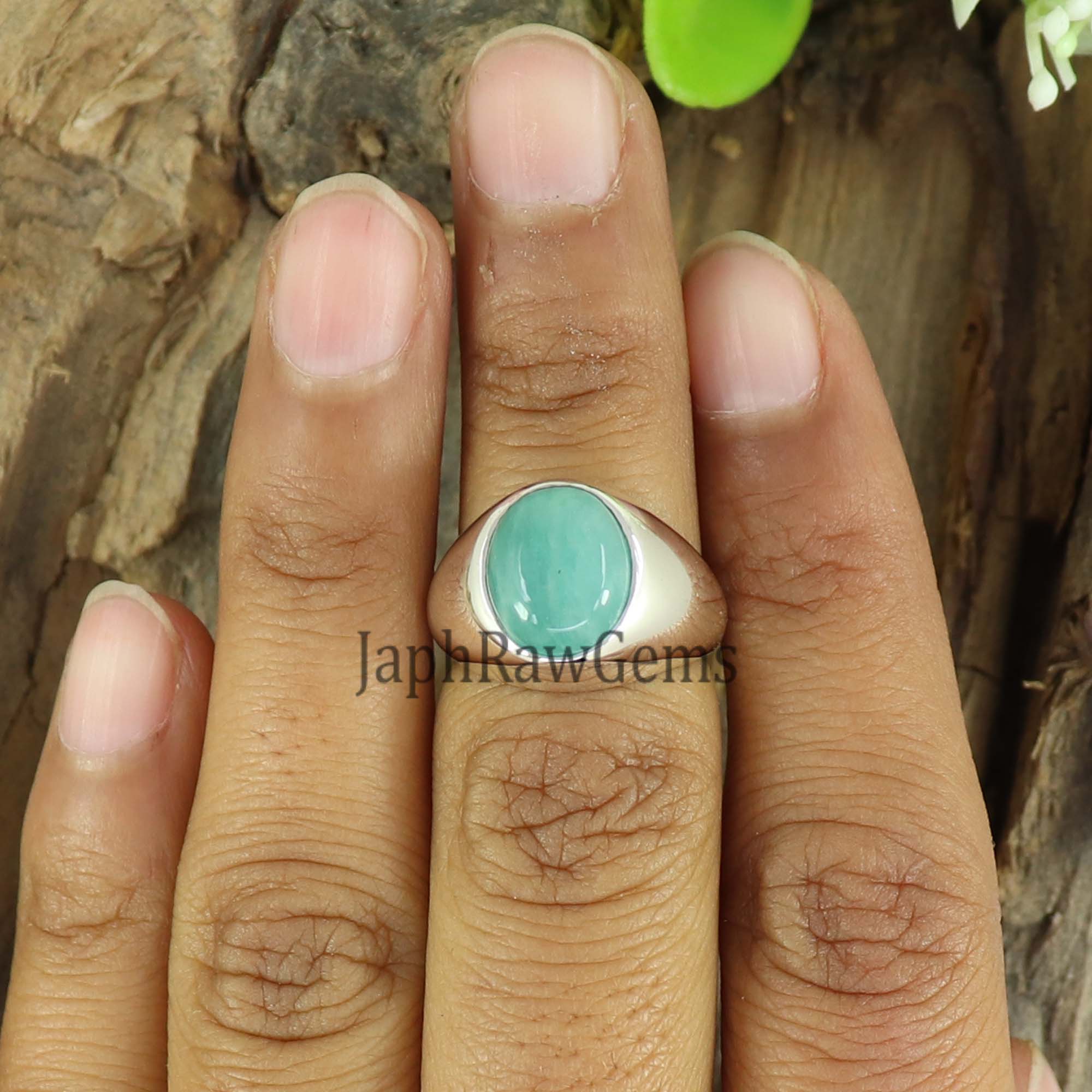 Natural amazonite Ring