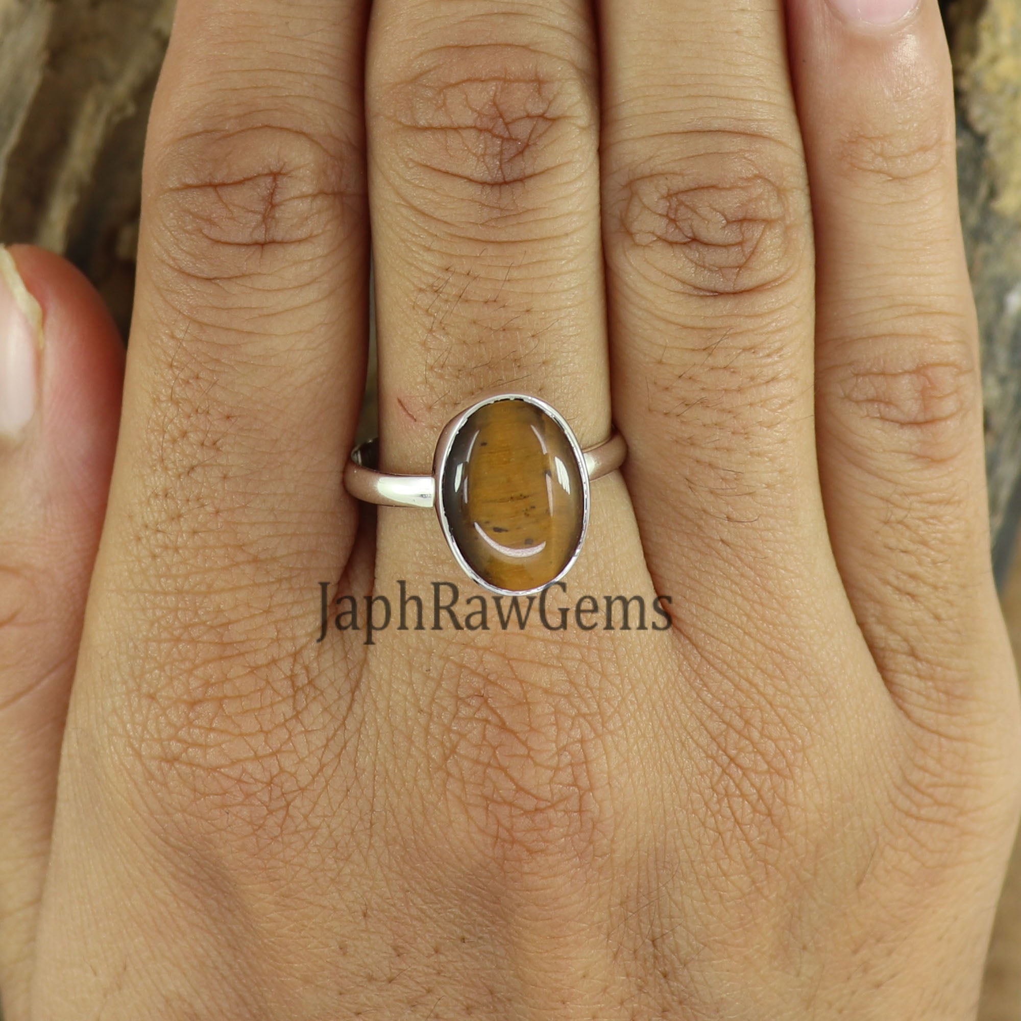 Natural Tiger Eye Ring,