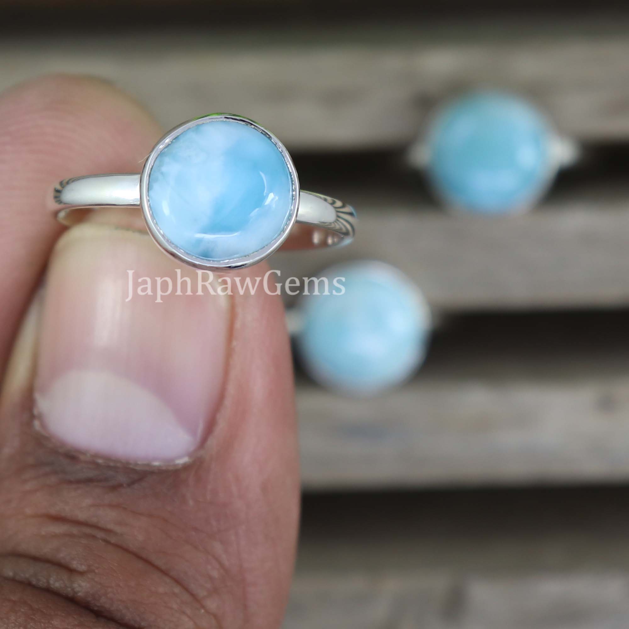 Natural Larimar Ring