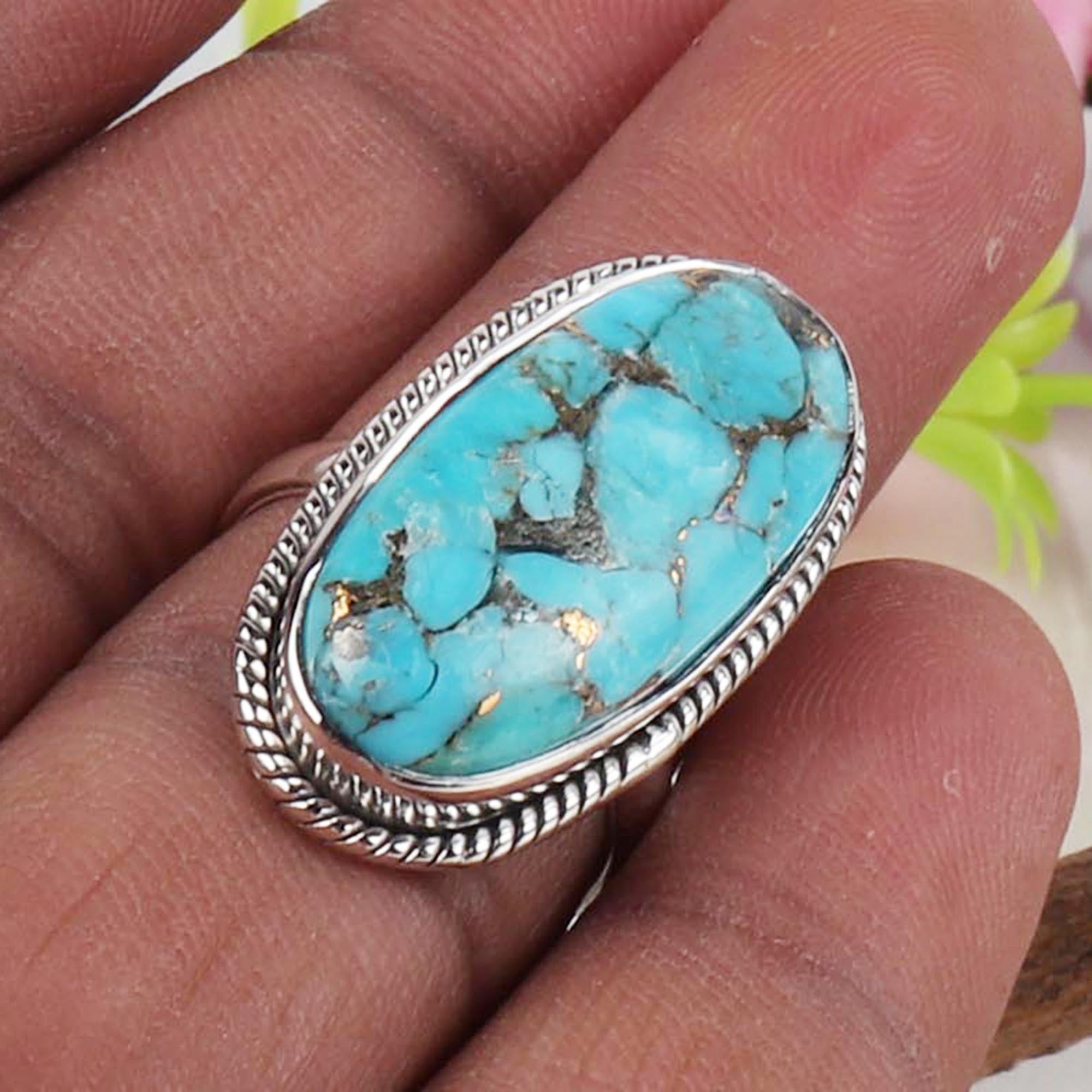 Blue Copper Turquoise Ring