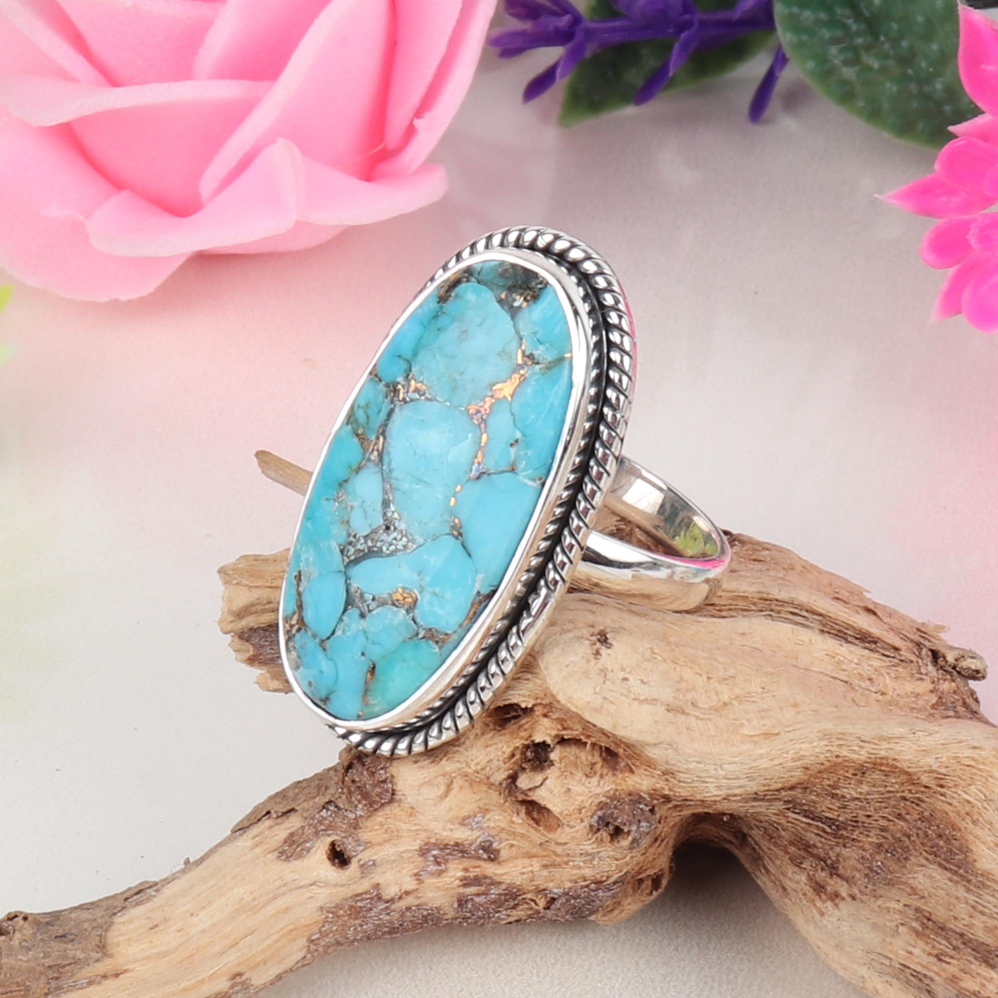 Blue Copper Turquoise Ring